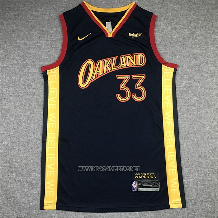 Camiseta Golden State Warriors James Wiseman NO 33 Ciudad 2020-21 Azul